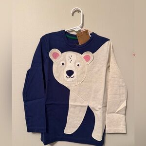 Mini Boden Polar Bear Navy and White Shirt